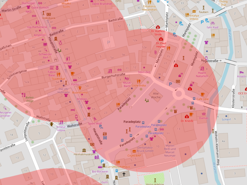 Screentshot Bubatzkarte/OpenStreetMapForchheim & Fr&auml;nkische Schweiz
