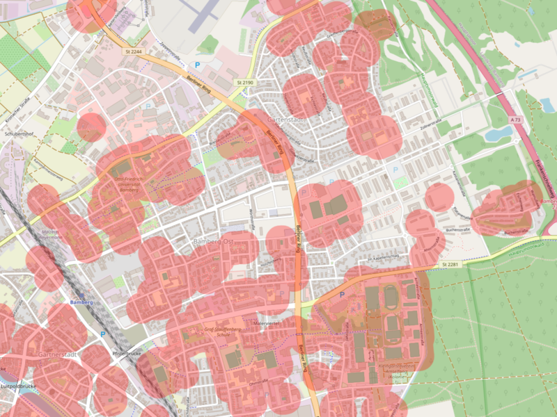Bamberg-Ost ist tiefrot gefärbt. Kiffen scheint hier an vielen Stellen also weiterhin verboten. Bamberg-Ost ist tiefrot gefärbt. Kiffen scheint hier an vielen Stellen also weiterhin verboten.