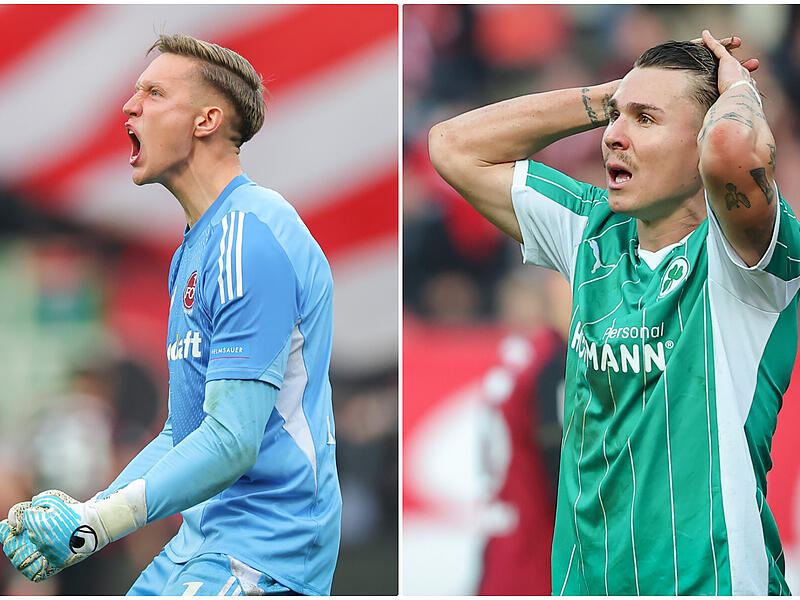 Ein Frankenderby voller Emotionen: Jan Reichert (links) rettete den Club einen Punkt, rettete in der Schlussphas ein höchster Not gegen den Fürther Felix Klaus (rechts). Ein Frankenderby voller Emotionen: Jan Reichert (links) rettete den Club einen Punkt, rettete in der Schlussphas ein höchster Not gegen den Fürther Felix Klaus (rechts).