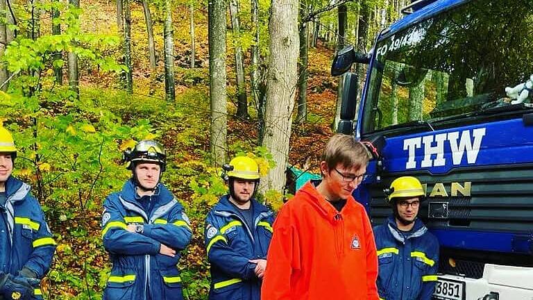 Alles vorbereitet für die Sprengung des geladenen Baums.Forchheim & Fränkische Schweiz