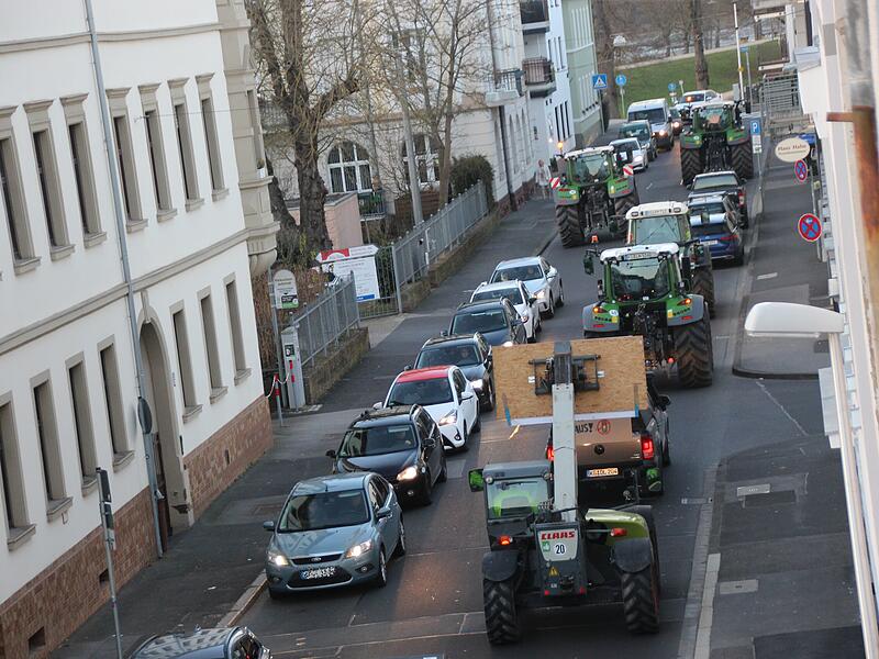 Protestaktion der Landwirte in Bad Kissingen.