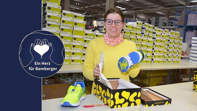 Lena Greif macht bei Schuh M&uuml;cke in Sche&szlig;litz die Ausbildung zur Fachlageristin.