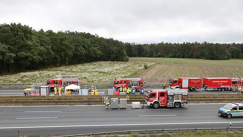 Gefahrstoff-Unfall auf Autobahn 6