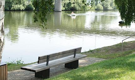 Der Main ist stadtbildpr&auml;gend in Eltmann. Doch die anhaltend hohen Temperaturen setzen den Tieren darin zu.