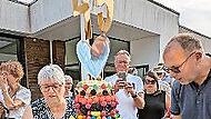 Torte zum 45-jährigen Bestehen der Freundschaft zwischen Andrezé und Lauter.