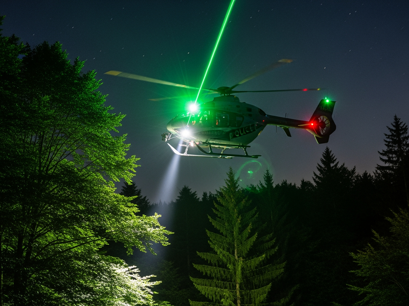 Coburg: Bei Vermisstensuche - Laser zwingt Heli zur Landung Coburg: Bei Vermisstensuche - Laser zwingt Heli zur Landung