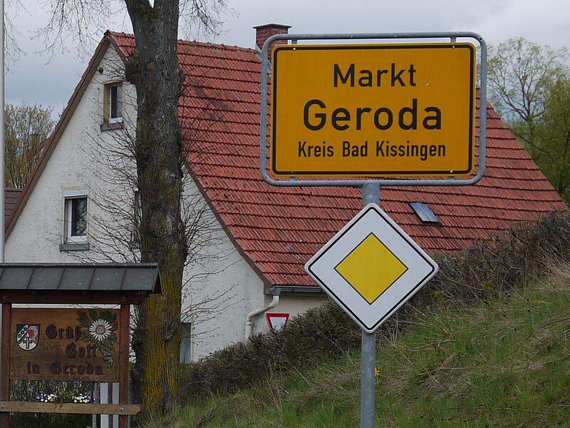 Ortsschild von Geroda