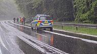 Hagel und Blitzeis: Unf&auml;lle und Stau auf der A7