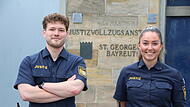 Sie stehen kurz vor dem Ende ihrer Ausbildung bei der Justizvollzugsanstalt St. Georgen-Bayreuth: Erik Sp&ouml;rl und Louisa Marko.