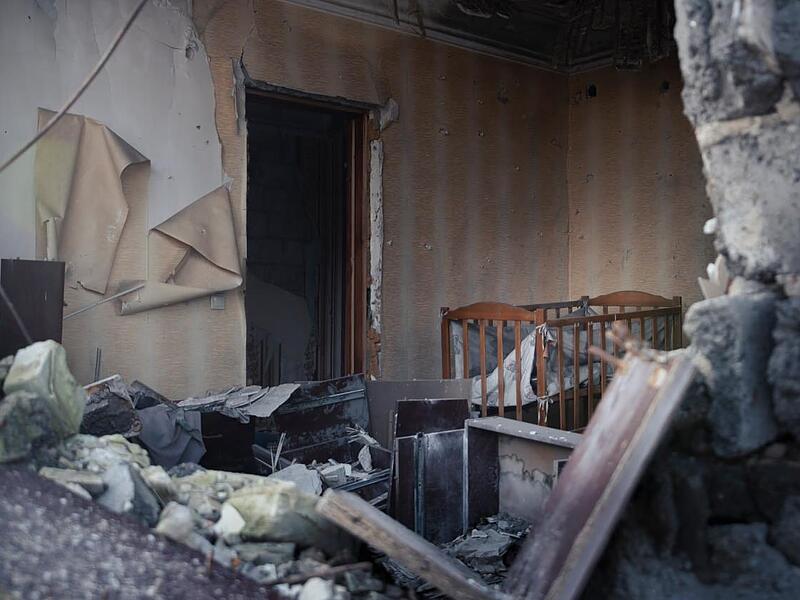 Slawjansk ist vom Krieg zerst&ouml;rt. Der Hilfstransport passierte den Ort.