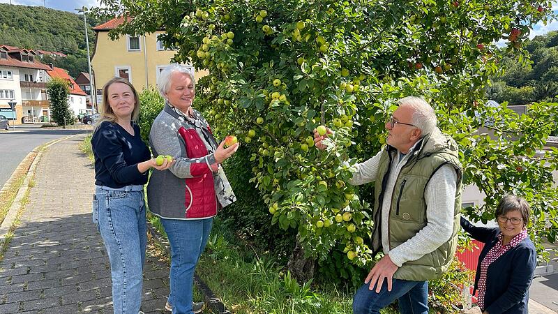 Gartenbauvereinsvorsitzende Yvonne Göller, Vorstandsmitglied Christiane Schmidt, Altbürgermeister Helmut Krämer und Schatzmeisterin Doris Leicht.