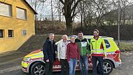 Unser Bild zeigt (von links) Markus Holleber (Vositzender Förderverein HvO), Klaus Kemmer, Ilona Gößmann-Schmitt (Kassier Förderverein HvO), Daniel Lohfink und Alexander Back (Helfer vor Ort).