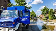 Langsam weicht das Wasser in den Orten, wie Ophoven.Forchheim & Fränkische Schweiz