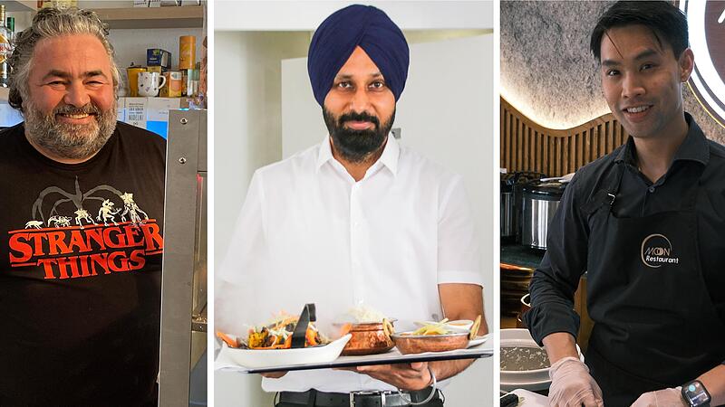 Gastronomen in Bad Kissingen (von links): Giovanni Boccuzzi, Ujjager Singh und Minh Duon Quang. Gastronomen in Bad Kissingen (von links): Giovanni Boccuzzi, Ujjager Singh und Minh Duon Quang.