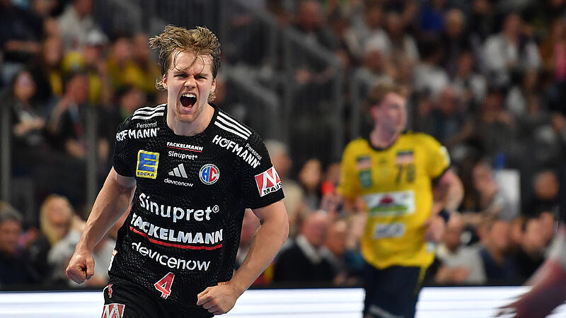 Andri Mar Runarsson und sein HC Erlangen d&uuml;rfen jubeln: Sie rangen zuhause die Rhein-Neckar L&ouml;wen nieder.