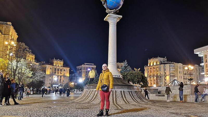 Ein Bild aus besseren Tagen: Anastasiia Wachter am Maidan in Kiew.