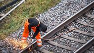 Bauarbeiten am Bahngleis