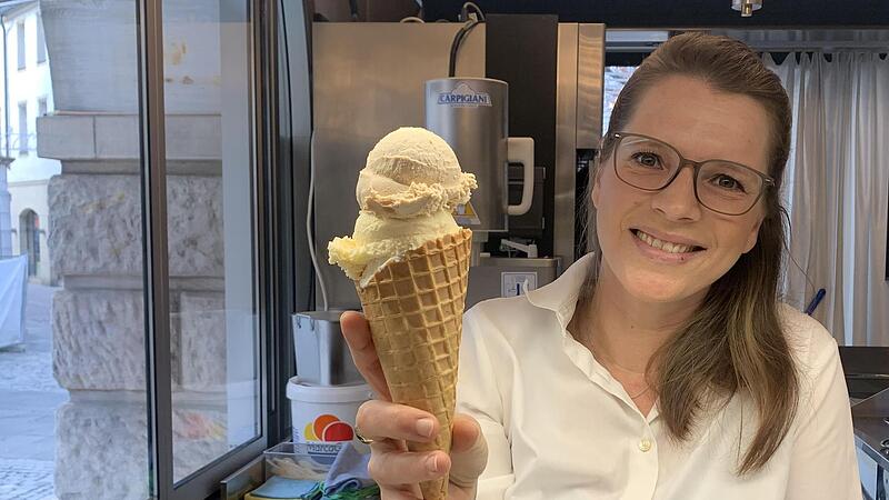 Cindy Lehmann vom Stadtcaf&eacute;: Eis ist gerade ziemlich gefragt,