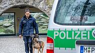 Training für Sprengstoffspürhunde im Löwengehege