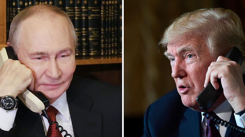 Donald Trump und Wladimir Putin telefonieren. Donald Trump und Wladimir Putin telefonieren.