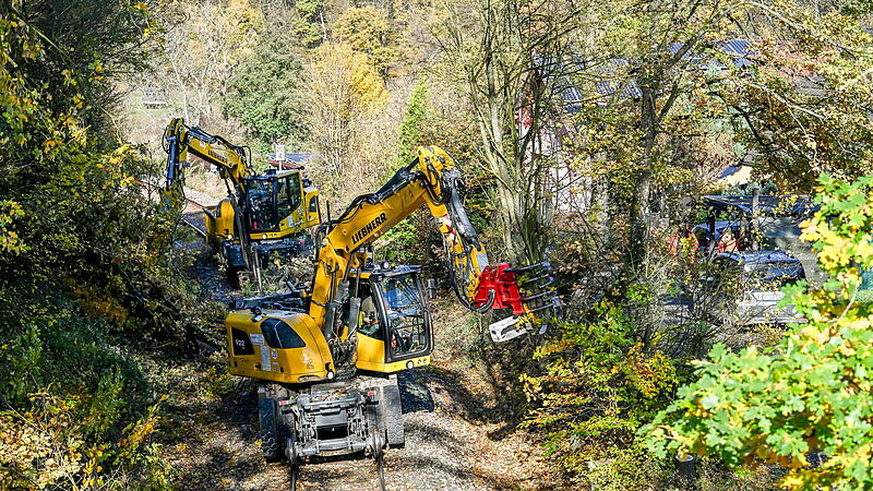 Bis zu 150 Arbeiter sind derzeit täglich an den Gleisen zwischen Bad Kissingen und Gemünden im Einsatz. Bis zu 150 Arbeiter sind derzeit täglich an den Gleisen zwischen Bad Kissingen und Gemünden im Einsatz.