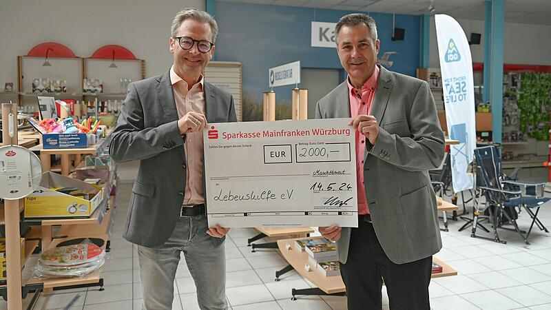 Peter Blaß und Manfred Markert bei der symbolischen Scheckübergabe. Peter Blaß und Manfred Markert bei der symbolischen Scheckübergabe.