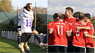 Der ASV Sassanfahrt und der FC Strullendorf machen den Meister unter sich aus Sie eilen von Sieg zu Sieg: Armend Elshanis ASV Sassanfahrt (links) hat drei Punkte Vorsprung auf Strullendorf. Michael Pfänder (rechts, Mitte) und der FCS haben aber noch das direkte Duell in der Hinterhand.