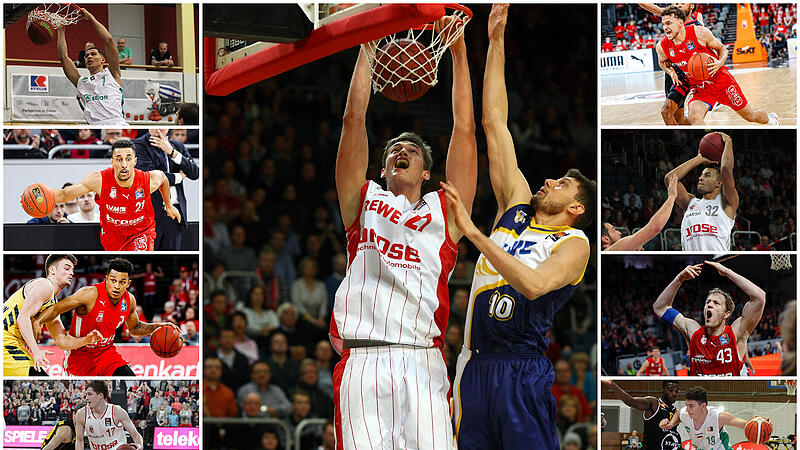 Ehemalige Bamberger, die Teil des aktuellen DBB-Kaders sind. Links, von oben nach unten: Nicholas Tischler, Joel Aminu, Nelson Weidemann und Andi Obst. Mitte: Tibor Pleiß. Rechts, von oben nach unten: Elias Baggette, Johannes Thiemann, Christian Sengfelder und Kay Bruhnke. Ehemalige Bamberger, die Teil des aktuellen DBB-Kaders sind. Links, von oben nach unten: Nicholas Tischler, Joel Aminu, Nelson Weidemann und Andi Obst. Mitte: Tibor Pleiß. Rechts, von oben nach unten: Elias Baggette, Johannes Thiemann, Christian Sengfelder und Kay Bruhnke.