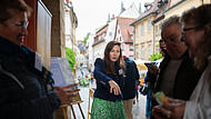 Zum Unesco-Welterbetag hatte das Zentrum Welterbe Bamberg einige Mitmachaktionen auf der Oberen Brücke vorbereitet.