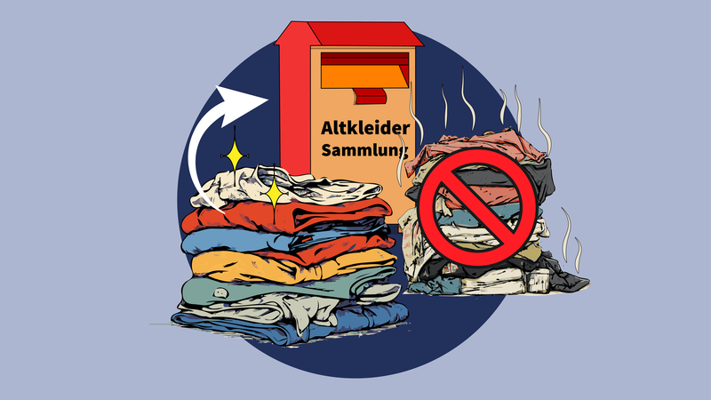 Wie werden Textilien entsorgt? Gut erhaltene, intakte und tragbare Textilien geh&ouml;ren in den Altkleidercontainer. Alles Weitere geh&ouml;rt auch in Zukunft in den Restm&uuml;ll.