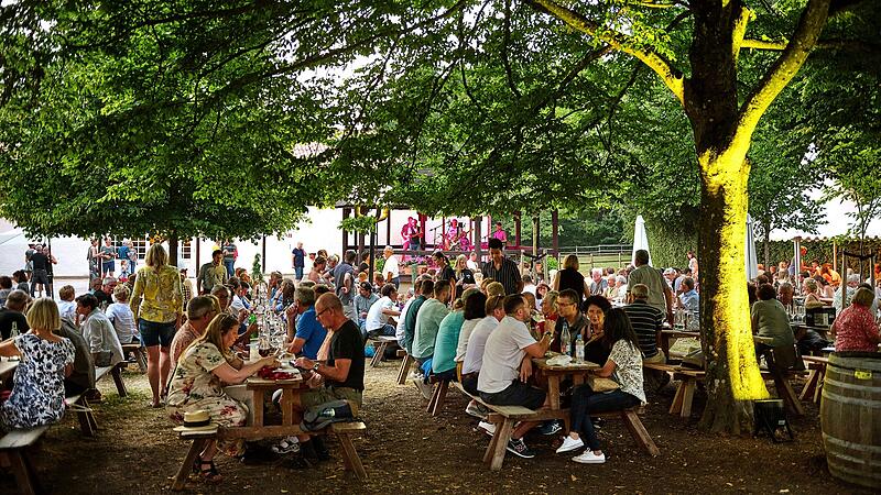An zwei Wochenenden im Juli findet das Casteller Weinfest im Schlosspark statt. An zwei Wochenenden im Juli findet das Casteller Weinfest im Schlosspark statt.