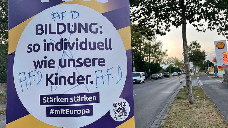 In der Coburger Straße in Bamberg wurden jüngst mehrere Wahlplakette verschandelt.