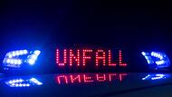Blaulicht und der Hinweis "Unfall"