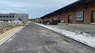 Die neue Straße am ehemaligen Güterbahnhof in Coburg fast fertig.