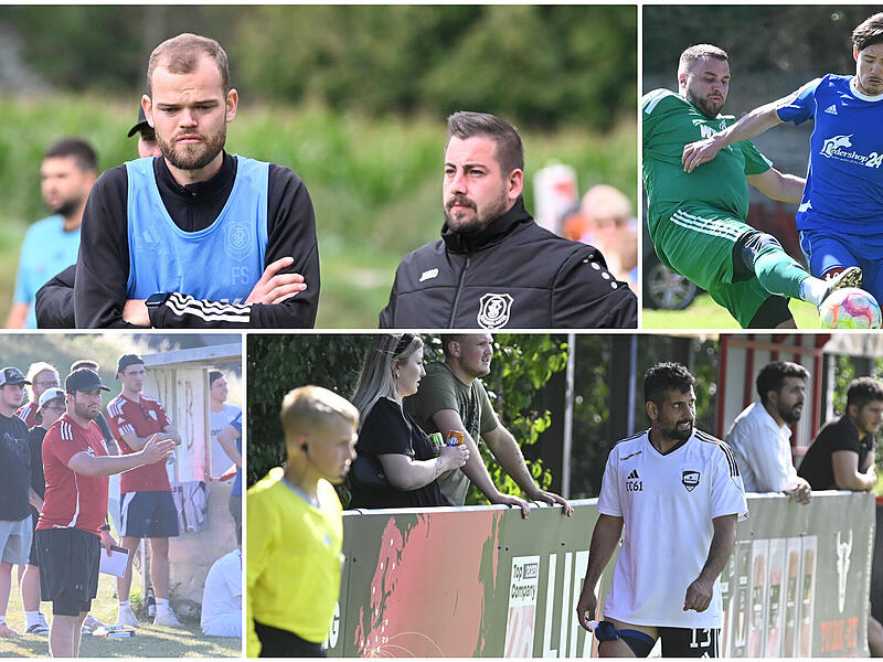 Oberlauter um Trainer Florian Schubert und Pfarrweisach um Coach Daniel Schneidawind (oben, von links) greifen oben an, die Krecktaler von Patrick Paul und Tayfun Özdemirs SV Bosporus liegen im Mittelfeld.