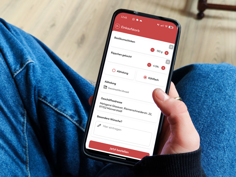 So sieht die Bestell-App der Metzgerei aus. So sieht die Bestell-App der Metzgerei aus.