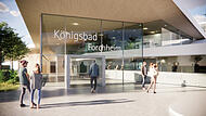 Auch der Eingangsbereich ist neu gestaltet.Sanierung Königsbad Entwürfe Auch der Eingangsbereich ist neu gestaltet.