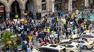 Taxifahrer demonstrieren in München
