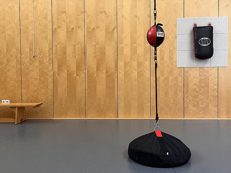 Der Doppelendball schwingt in den Winkel zurück, in dem er angestoßen wird. Der Doppelendball schwingt in den Winkel zurück, in dem er angestoßen wird.