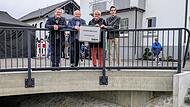 Der CSU-Ortsverband Reiterswiesen-Arnshausen feierte mit (von rechts) dem Ortsvorsitzenden Robin Kuhn, Reiterswiesens „Oberbürgermeisterin“ Gabi Schubert, Landrat Thomas Bold und dem Europa-Abgeordneten Stefan Köhler zusammen mit den Bürgerinnen u...
