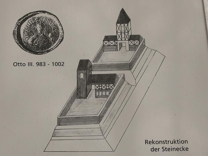 Rekonstruktion der Burg Steineck bei Steinach Roth am Qu&auml;stenberg