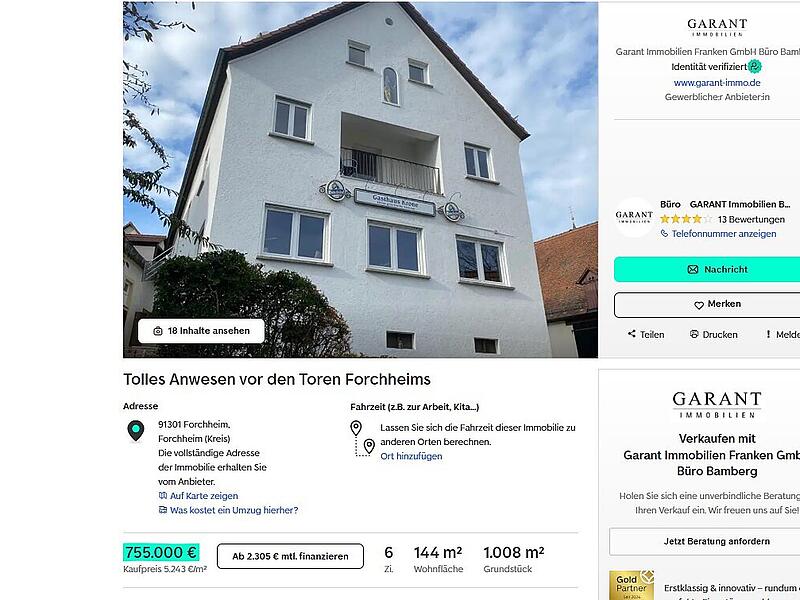 Das Anwesen in der Reuther Stra&szlig;e steht zum Verkauf - mit ihm das Vereinsheim der Sch&uuml;tzen.