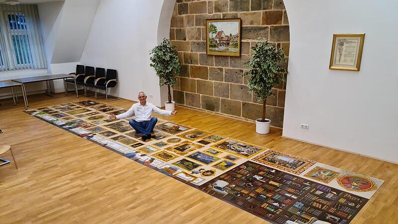 Peter Schubert auf einem seiner RiesenpuzzlesForchheim & Fr&auml;nkische Schweiz