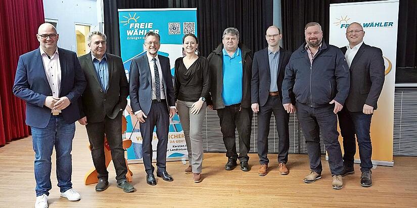 Die B&uuml;rgermeisterkandidaten der Freien W&auml;hler im Landkreis Erlangen-H&ouml;chstadt.