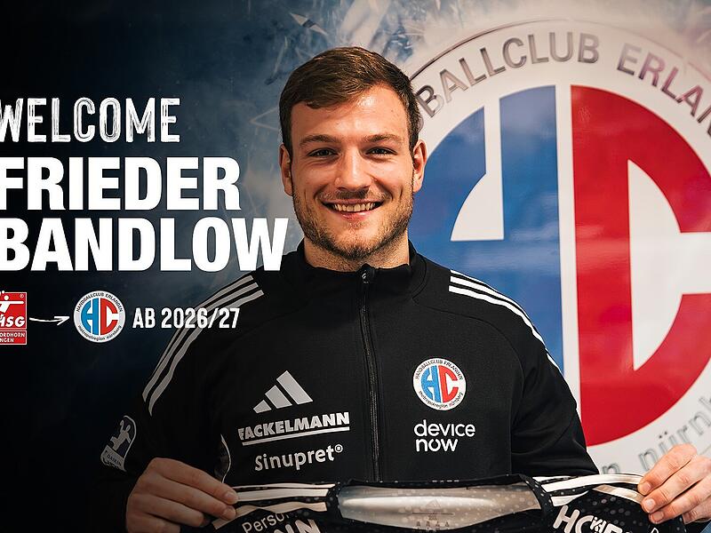 Frieder Bandlow spielt ab Sommer 2026 f&uuml;r den HC Erlangen in der Handball-Bundesliga.