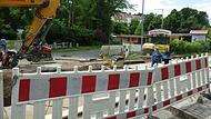 Direkt vor der Minigolfanlage der Kerns finden umfangreiche Stra&szlig;enbauma&szlig;nahmen statt.Forchheim & Fr&auml;nkische Schweiz