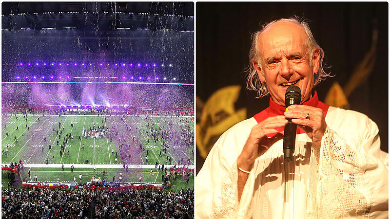 Beim Super Bowl 2017 (links), dem "gr&ouml;&szlig;ten Comeback der Sportgeschichte", war der fr&auml;nkische Kabarettist und Football-Fan Klaus Karl-Kraus live vor Ort im Stadion.