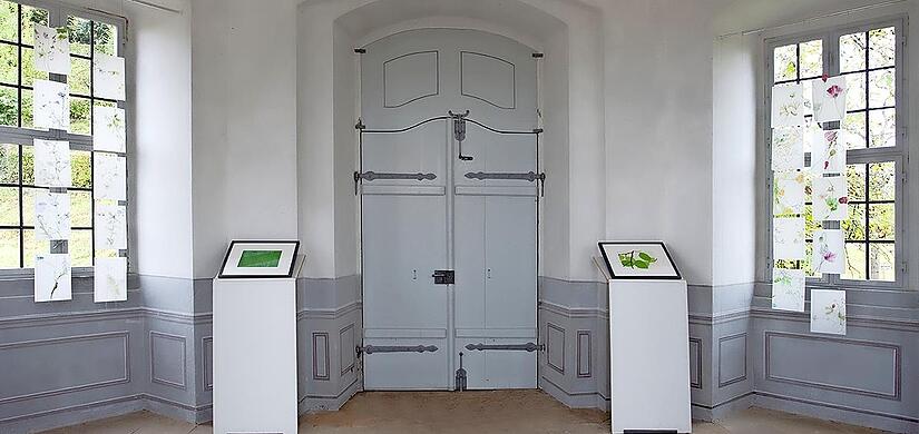 Die Kunstwerke von Walli Bauer und Michaela Schwarzmann treten bei der Ausstellung in Dialog.