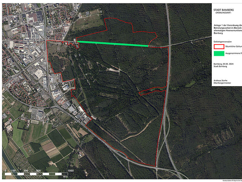 Sperrzone im Bamberger Hauptsmoorwald