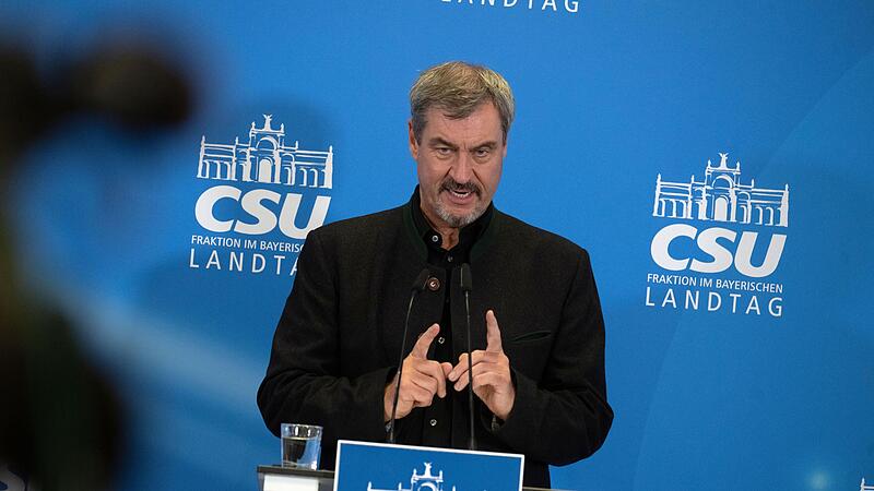 Markus Söder (CSU), Ministerpräsident von Bayern, spricht bei einer Pressekonferenz anlässlich der CSU-Herbstklausur in Kloster Banz. Die Klausur steht unter dem Motto „Bayern im Herzen - die Zukunft im Blick“.